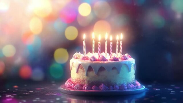 birthday cake with candles