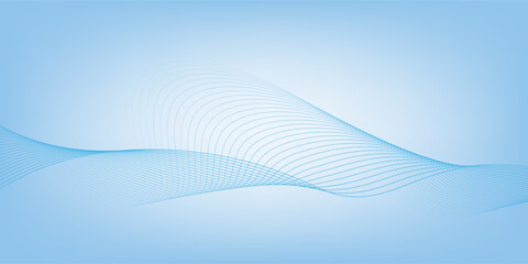 Deep sky blue gradient abstract background with stripes curve line vector image