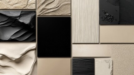moodboard of interior design, Scandinavian, Japandi styles
