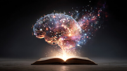 Obraz premium Exploding Brain of Ideas and Knowledge