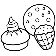 vector illustration of cupcakes