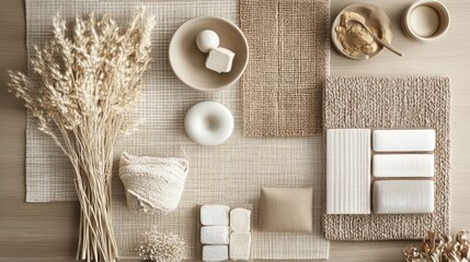 moodboard of interior design, Scandinavian, Japandi styles