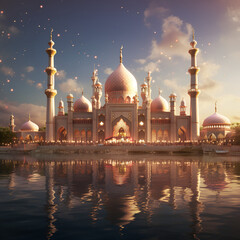 mosque in the night