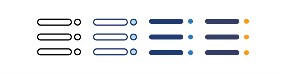 Fototapeta premium Menu Bar Icon Set Multiple Style Collection