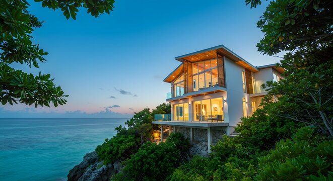 Luxury Oceanfront Villa Stunning Cliffside Home with Breathtaking Sunset Views