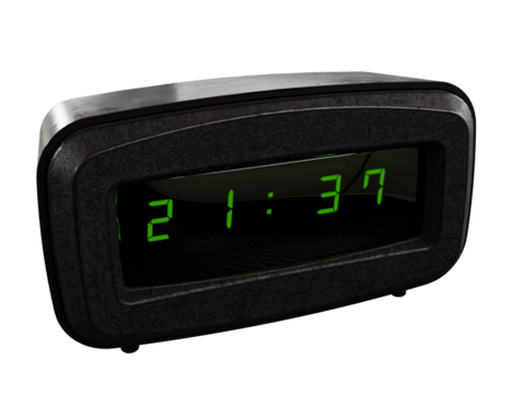 Digital LCD Travel Alarm Clock isolated on white