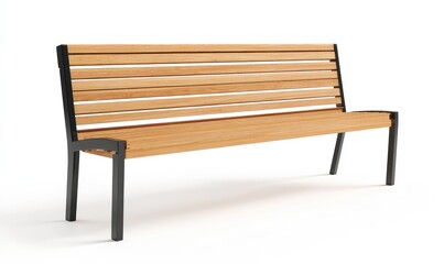 Modern park bench with slatted back