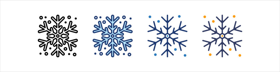Snow Icon Set Multiple Style Collection