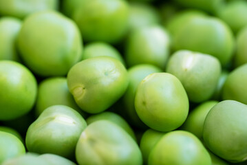 Close-up of fresh green peas.