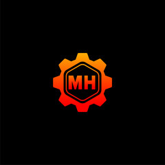 MH Initials Tech Logo Vector Art  Icons  and Graphics