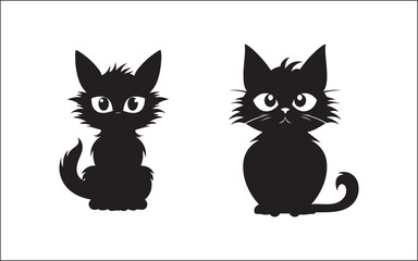 Fototapeta premium halloween black and white cats
