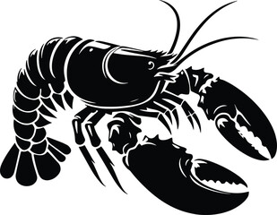 Lobster vector silhouette illustration isolated on a white background