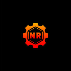 NR Initials Tech Logo Vector Art  Icons  and Graphics