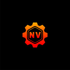 NV Initials Tech Logo Vector Art  Icons  and Graphics