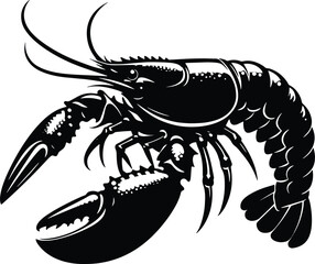 Lobster vector silhouette illustration isolated on a white background