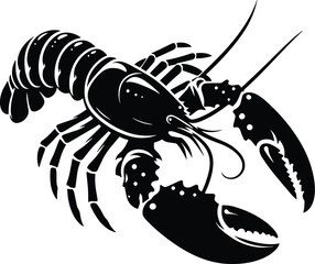 Lobster vector silhouette illustration isolated on a white background
