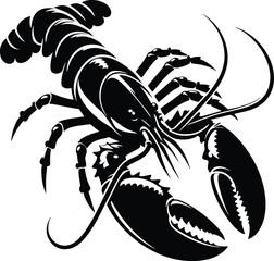 Lobster vector silhouette illustration isolated on a white background
