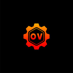 OV Initials Tech Logo Vector Art  Icons  and Graphics