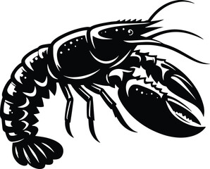 Lobster vector silhouette illustration isolated on a white background