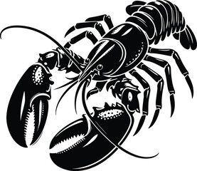 Lobster vector silhouette illustration isolated on a white background