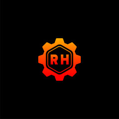 RH Initials Tech Logo Vector Art  Icons  and Graphics