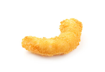 One tasty tempura shrimp isolated on white