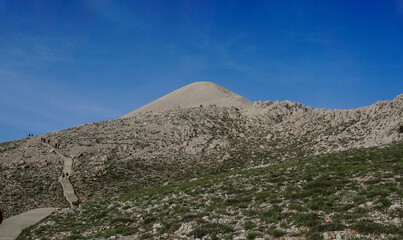 02_This is a wide panorama of the famous Tomb of King Antiochus I Theos on Mount Nemrut in Turkey.