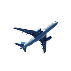 Commercial Jet Airplane Taking Off Isolated on Transparent Background
