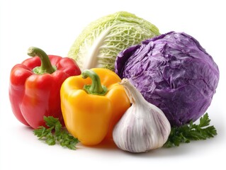 vegetables isolated on white