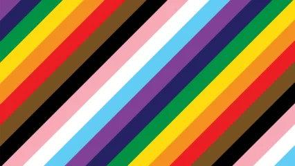 Fototapeten Pride Background with LGBTQ Inclusive Pride Flag Colours. Rainbow Stripes Wallpaper for LGBT Pride Month. Vector Illustration.  © Vector Archive