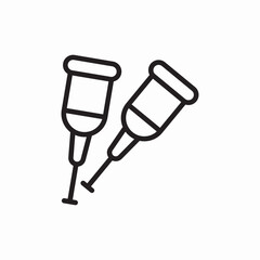 crutches icon vector sign