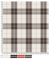 Tartan Fabric Swatch with Ruler and Color Palette