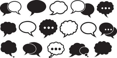 set of comic chat bubble icons, vector collection