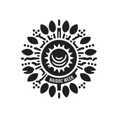 NAIDOC WEEK  Silhouette Vector Illustration, Solid White Background.