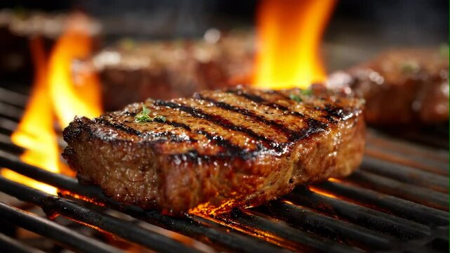 grilled beef steak on background