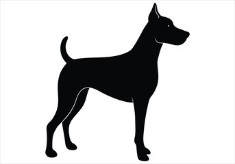 Dog Silhouette on White Background