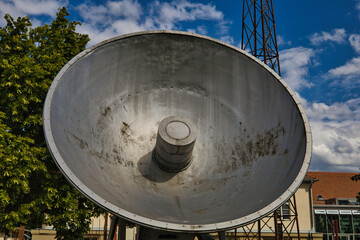 telecommunication radio tower antenna future broadband concept satellite connect clouds