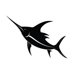 Marlin Leaping Air Vector Silhouette