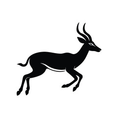 Antelope Running Vector Silhouette