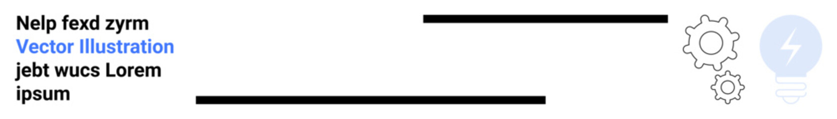 Light bulb representing ideas and gears symbolizing process integration and innovation in work. Ideal for technology, business, strategy, creativity, teamwork, innovation, simple landing page