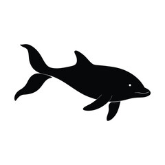 Beluga Whale Swimming Vector Silhouette