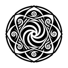 Swirl tattoo icon in filled style