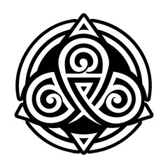 A solid style icon of triskelion
