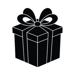 Gift Box Bow Holiday Vector Silhouette