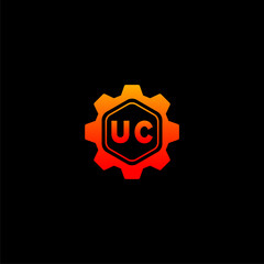 UC Initials Tech Logo Vector Art  Icons  and Graphics