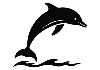 Dolphin Jumping Out of Water Silhouette