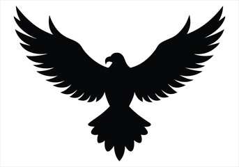 Eagle Flying with Spread Wings Silhouette