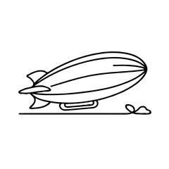 Fototapeta premium Outline of a vintage airship on a minimalistic background 