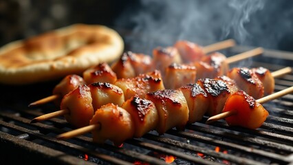 Grilled Scallop Skewers With Flatbread Smoke