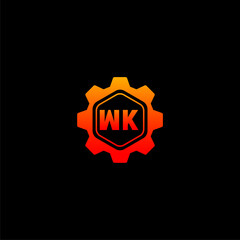 WK Initials Tech Logo Vector Art  Icons  and Graphics